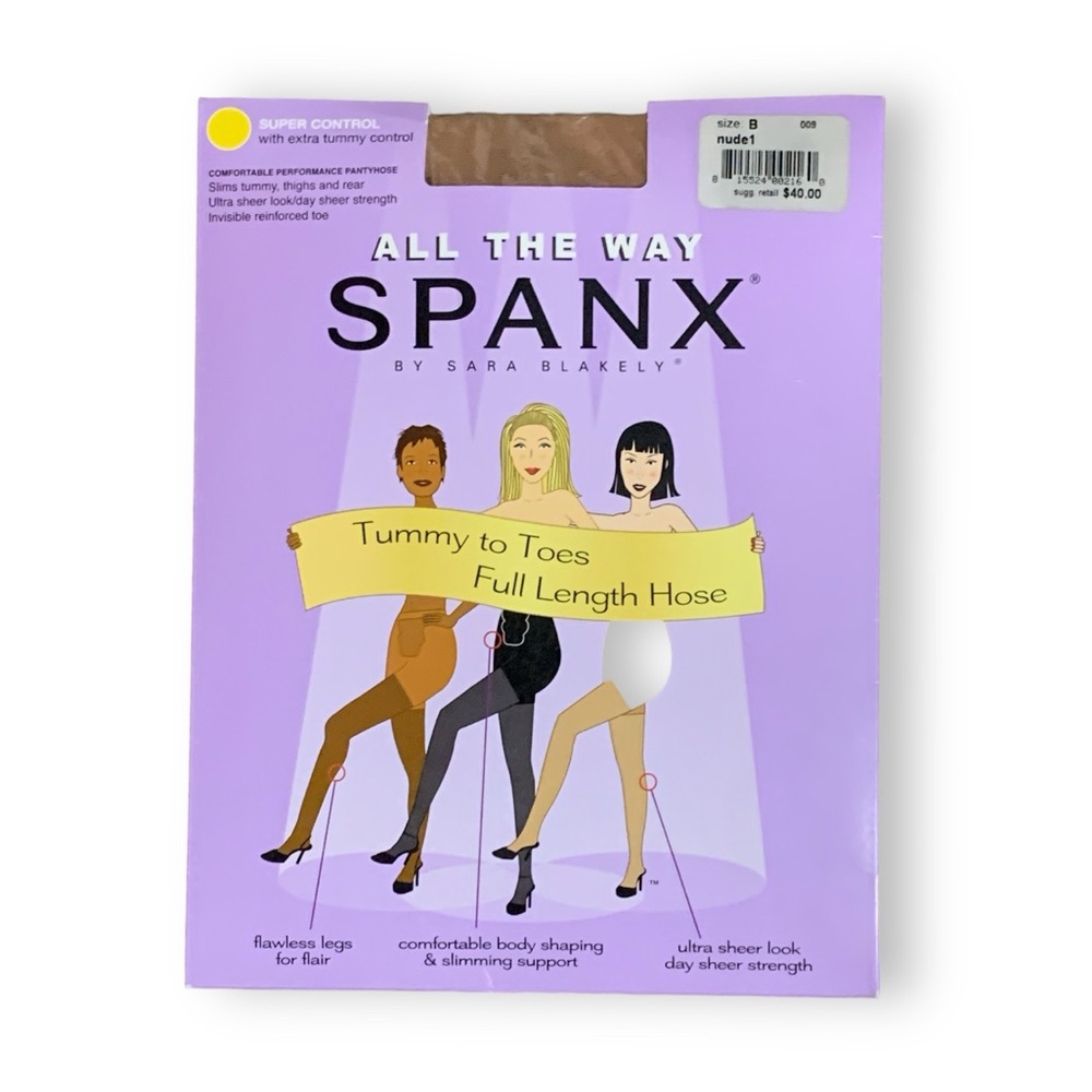 NWT SPANX Super Control Tummy to Toes Full Length Hose in Nude | Size B
